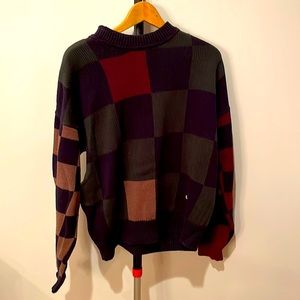 Checkered heavy cotton sweater